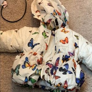 Puffer Butterfly Jacket. Super Cute Fur inside